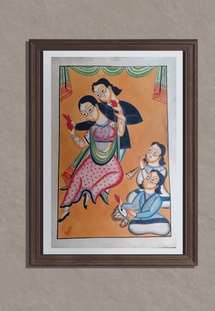 Buy Dancing Handpainted Kalighat Painting