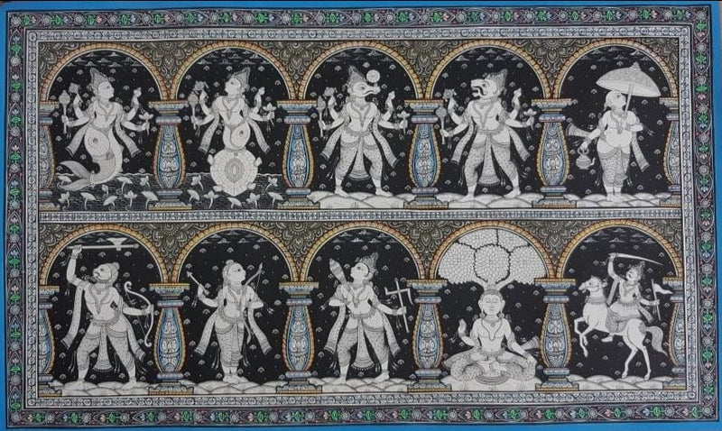 Dashavatar handpainted in Pattachitra art for sale