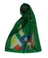 DIAGONAL - GREEN Handwoven SILK STOLE-