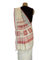 DIAMOND -ORANGE and OFF WHITE Handwoven Cotton Saree-Jiyo - Sarees