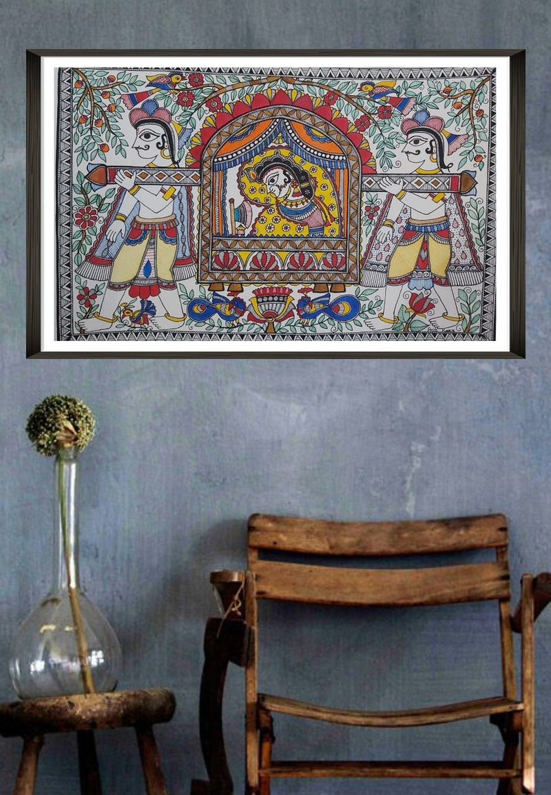 Handpainted Doli Kahar Madhubani Painting