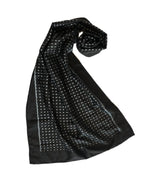 DOTS - BLACK Handwoven SILK STOLE-