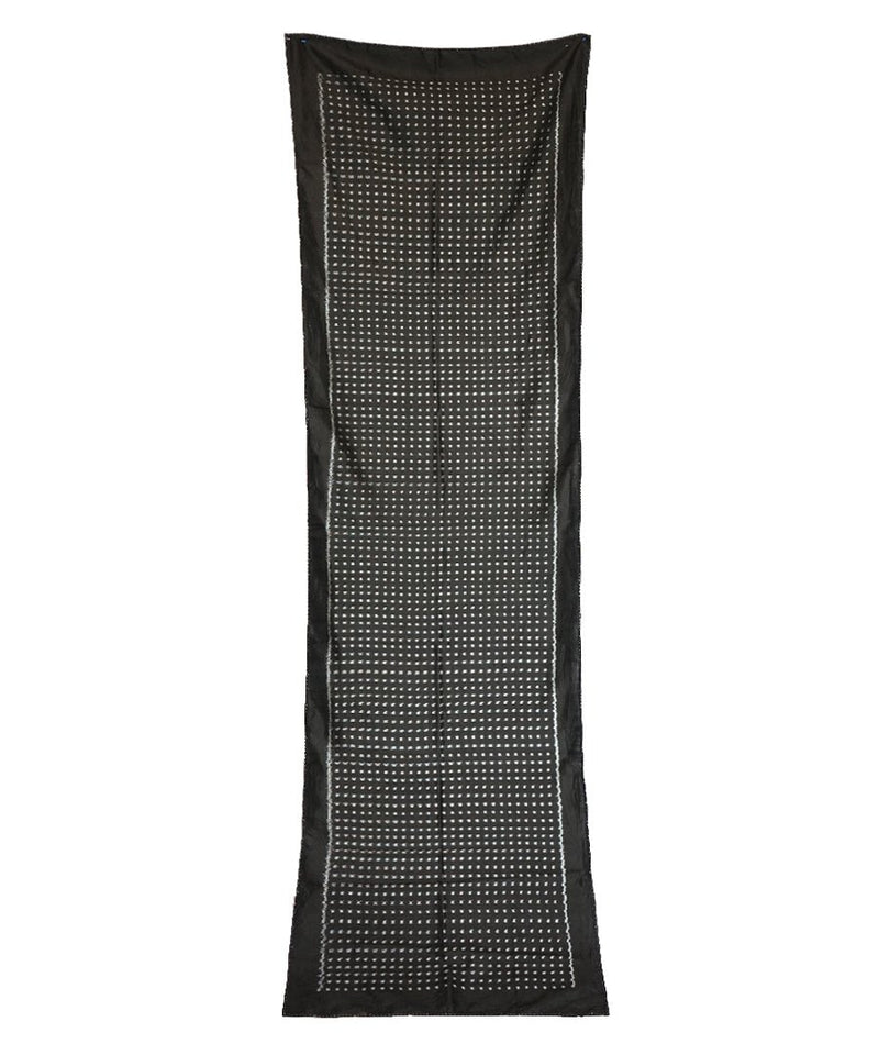 DOTS - BLACK Handwoven SILK STOLE-