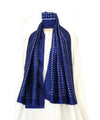 DOTS - BLUE Handwoven SILK STOLE-