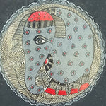 ELEPHANT, HANDPAINTED VEGAN CORK IPAD/TABLET SLEEVE IN NAVY BLUE-