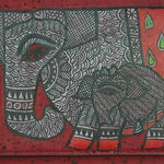 Elephants, Vegan Cork handpainted wallet-