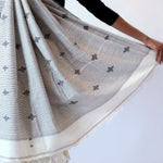 FLOWER BUTI - Cream Handwoven Cotton Saree-Jiyo - Sarees