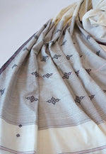 FLOWER BUTI - Cream Handwoven Cotton Saree-Jiyo - Sarees