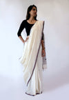 FLOWER BUTI - Cream Handwoven Cotton Saree-Jiyo - Sarees