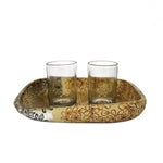 Flowers , Madhubani handpainted bowl/tray-