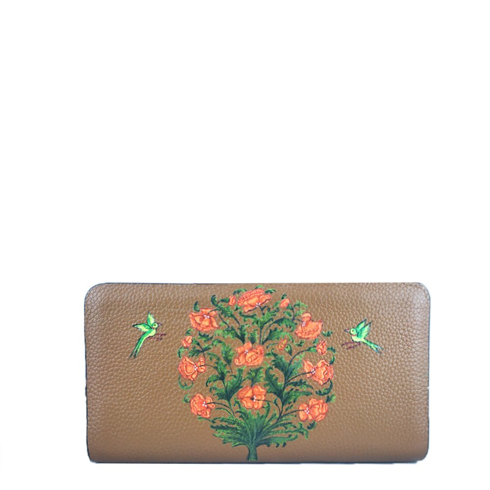 FLOWERS (TAN WALLET)-