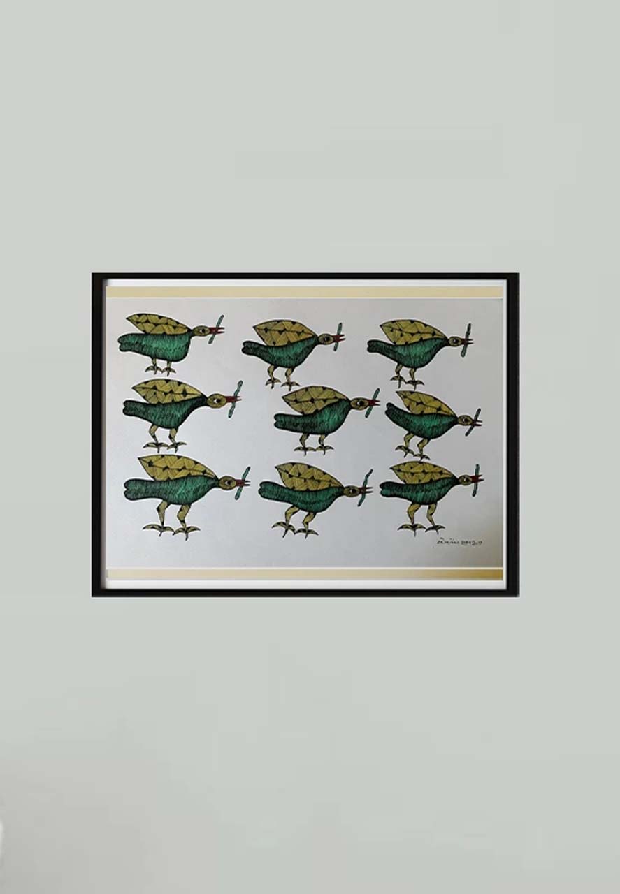 Flying Birds Gond art for sale