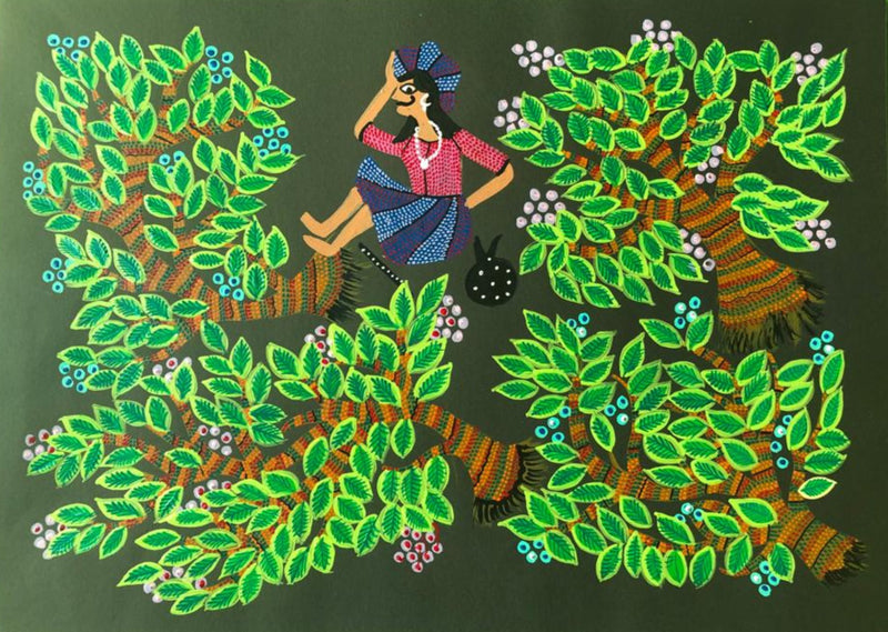 Buy Forest life Bhil Painting by Geeta Bariya