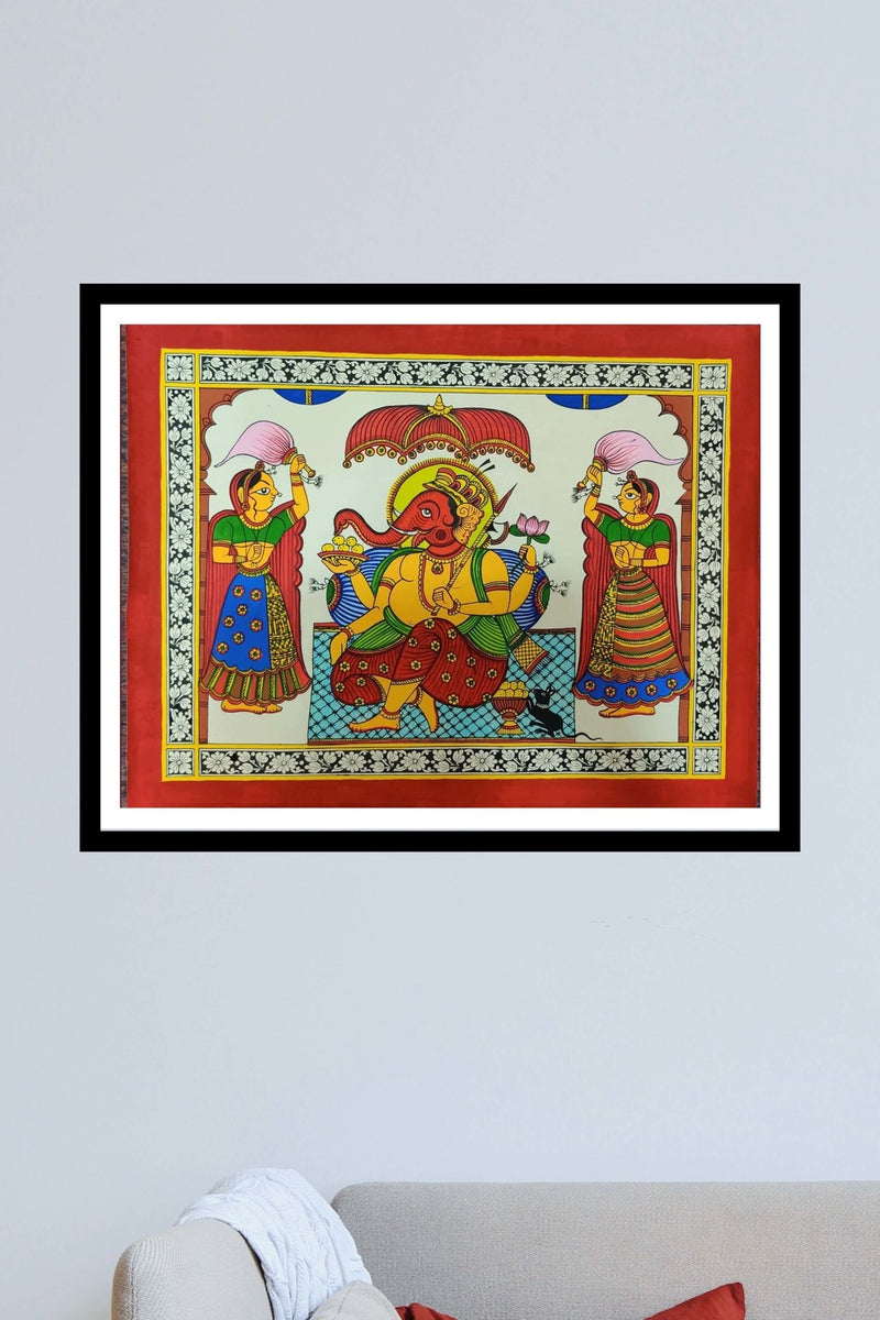 Ganesh With Ridhi Sidhi phad painting for sale