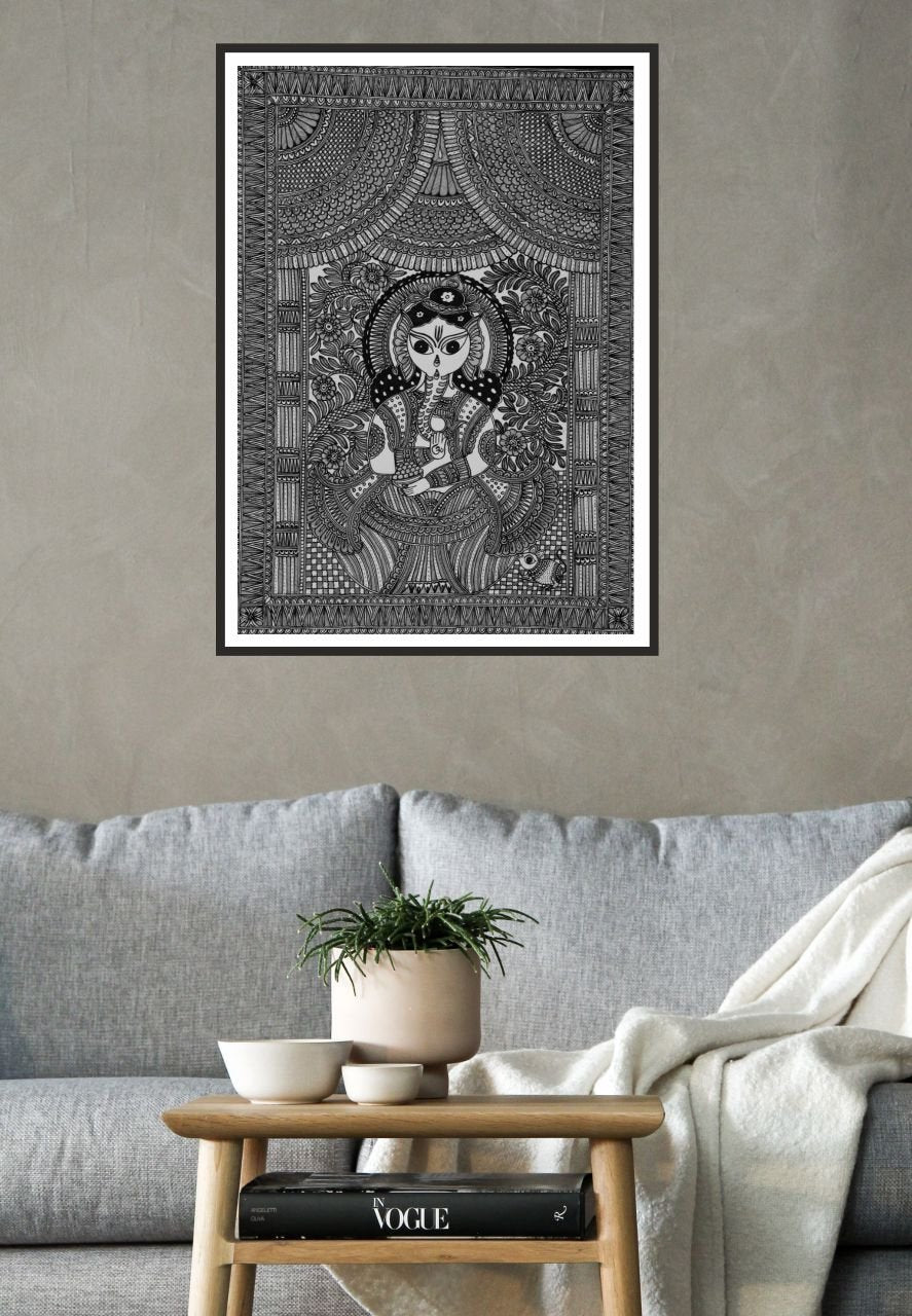 Ganesha in Madhubani Painting 