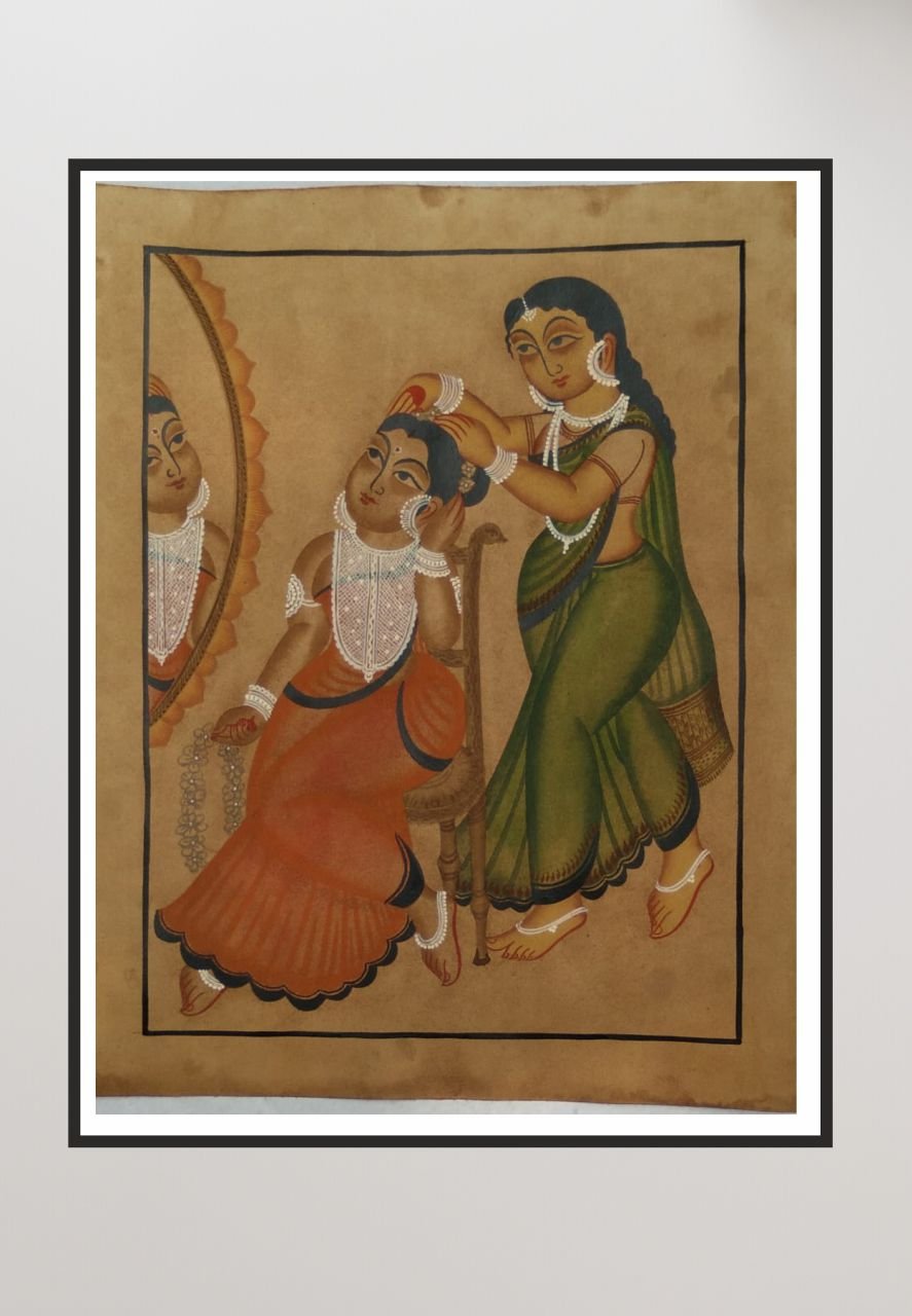 Getting Ready Kalighat Painting for Sale