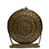 Round Gold Chinar Round Clutch Bag
