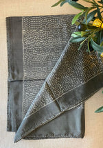 Handwoven IKAT SILK STOLE, grey-
