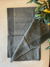Handwoven IKAT SILK STOLE, grey-