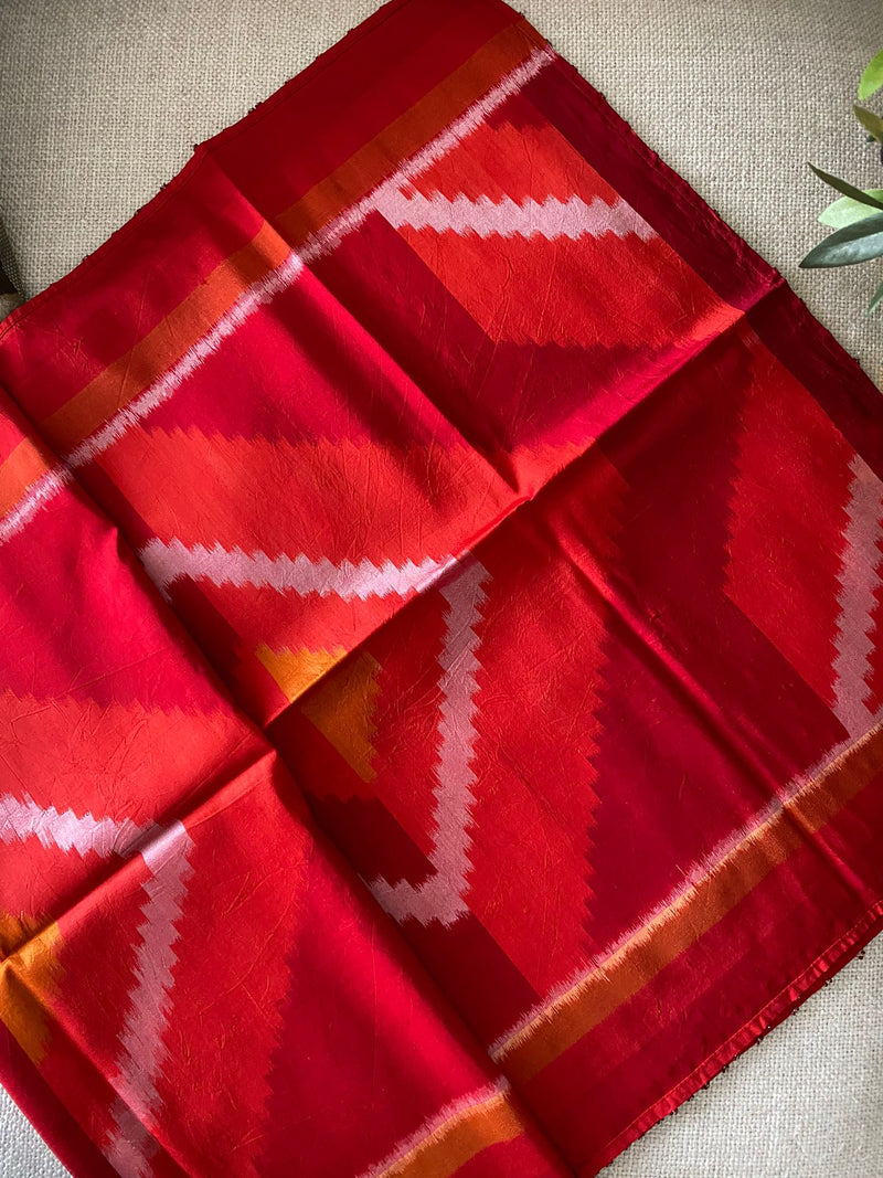 Handwoven IKAT SILK STOLE,red-