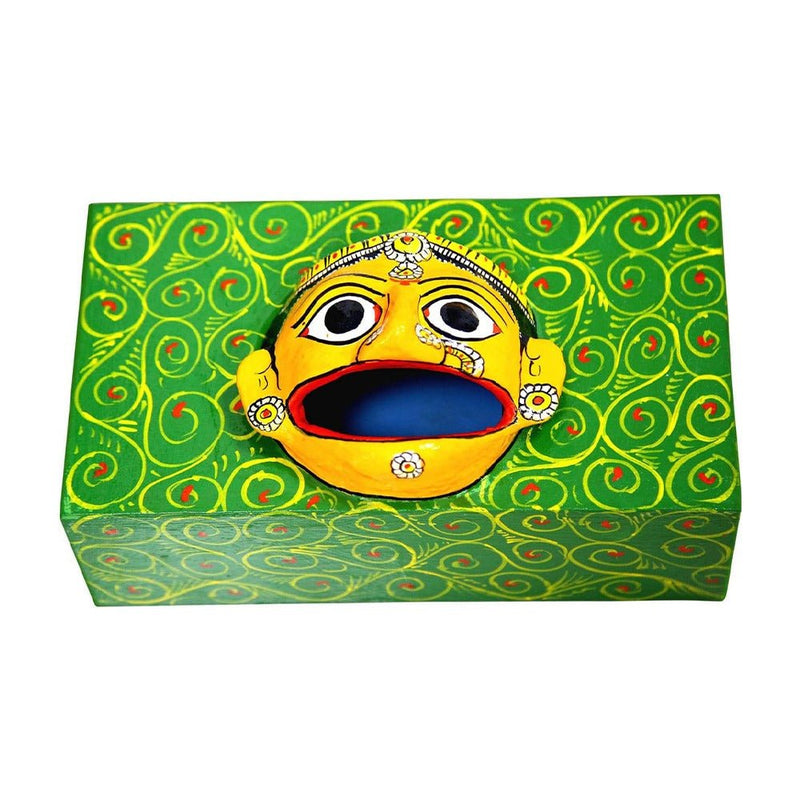 handpainted Cheriyal Scroll Tissue Box