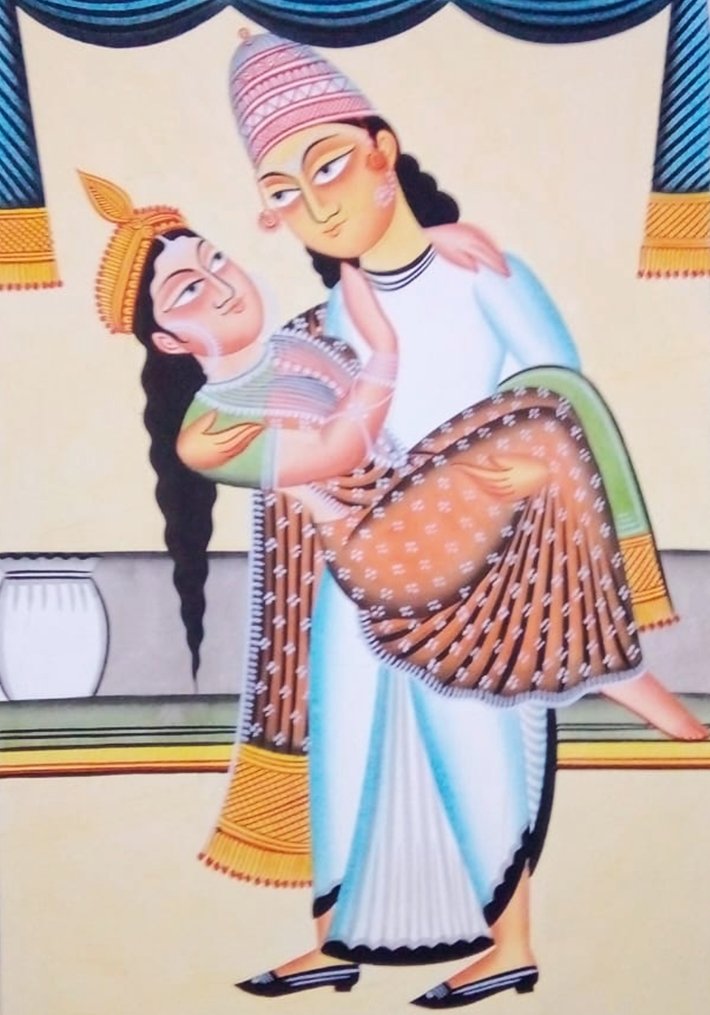 Buy Honeymoon Kalighat Painting by Manoranjan Chitrakar