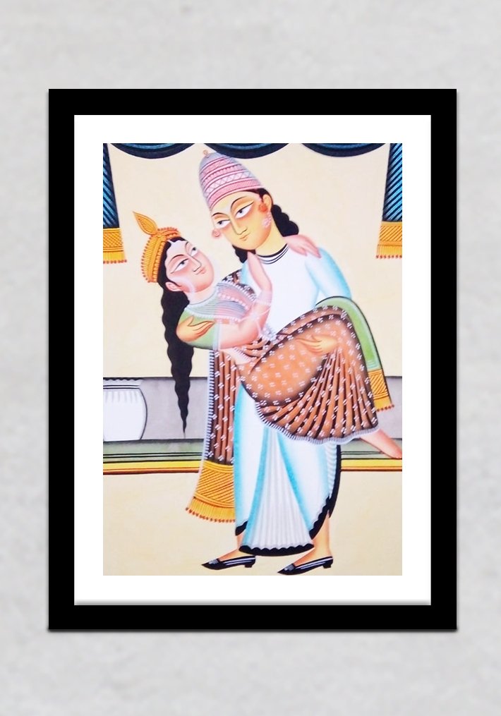 Honeymoon Kalighat Painting by Manoranjan Chitrakar