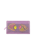 'I am a Fish' handpainted purple wallet