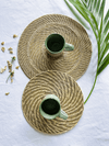 Sabai Round Table Mat (Natural grass colour)