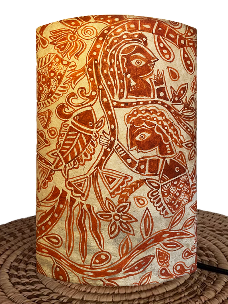 Madhubani Handpainted Paper Lamp