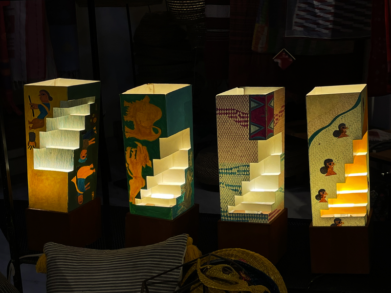 Gond Handpainted, Handcut Paper Lamp