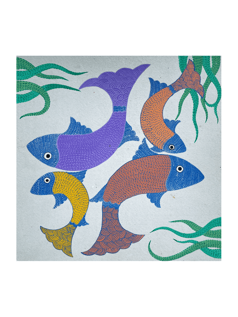 Gond handpainted wall paper tiles