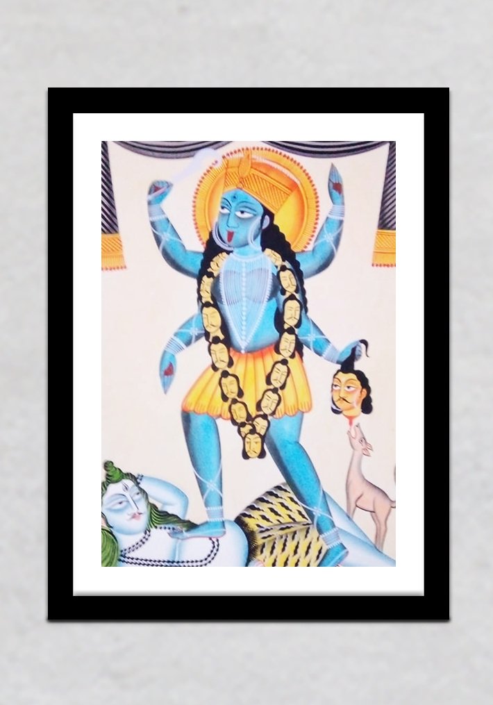Kali Maa Kalighat Painting by Manoranjan Chitrakar