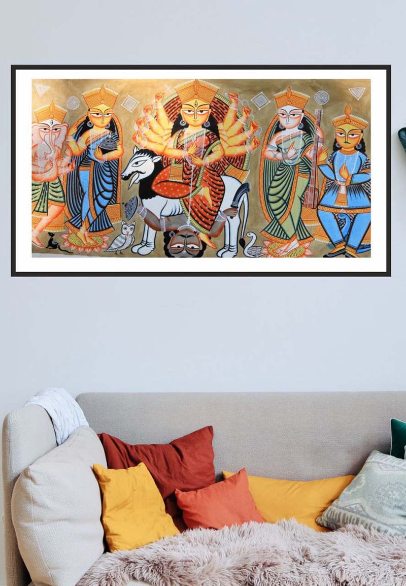 Kalighat style by Manoranjan Chitrakar-Paintings by Master Artists