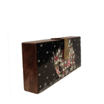 Kandarpa Haathi Rectangle wood clutch-Women's Wood Clutch