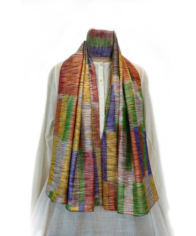 KICH KICH - MULTICOLOR Handwoven SILK STOLE-