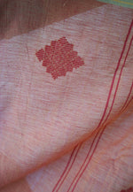 KOLUM - Orange & Pink Handwoven Cotton Saree-Jiyo - Sarees