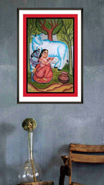 Krishna Bengal Pattachitra Painting