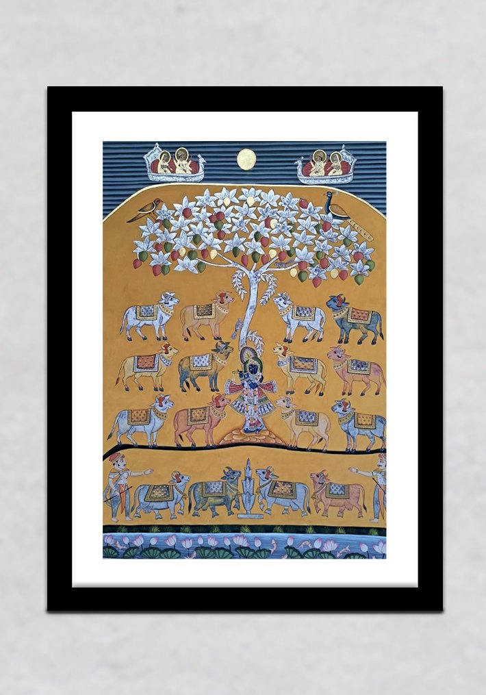 Krishna Pichwai Painting by Shehzaad Ali Sherni