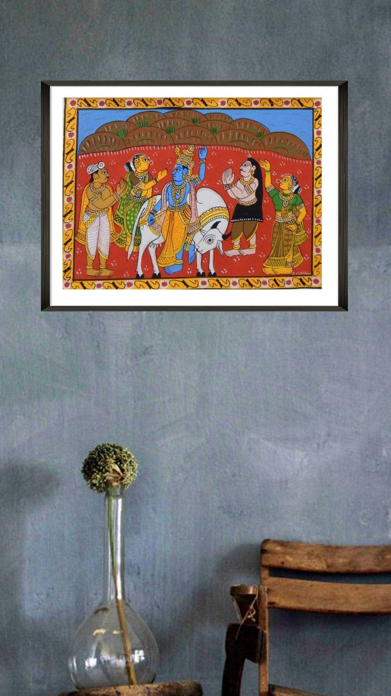 Krishna Radha and Gopis Painting