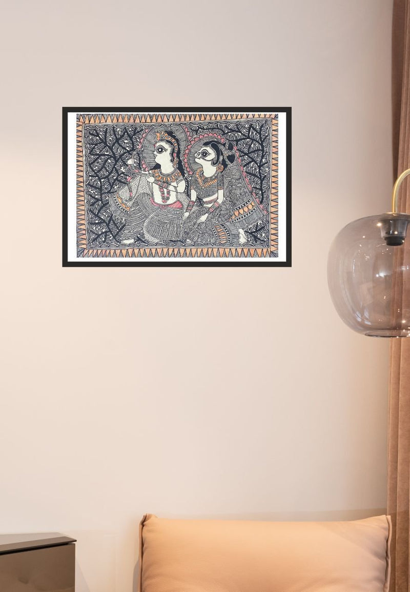 Shop Handcrafted Lovely Krishna & Radha Madhubani Art