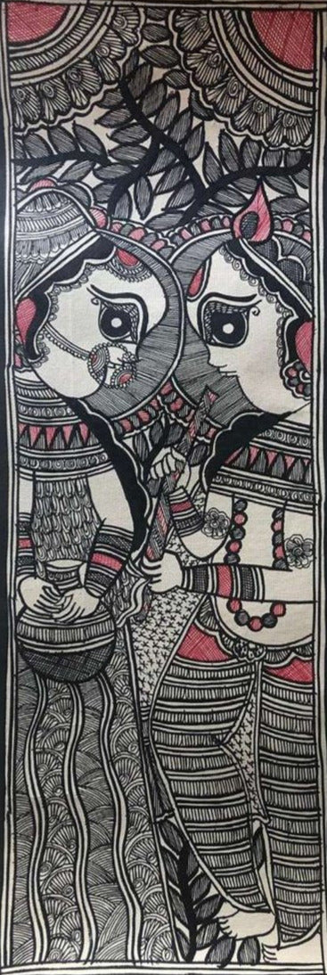 Krishna & Radha Madhubani Painting
