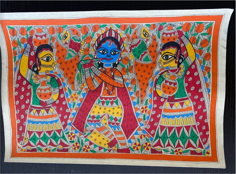 Buy krishna rasleela madhubani painting by pratima bharti