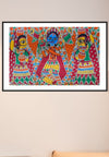 krishna rasleela madhubani painting by pratima bharti