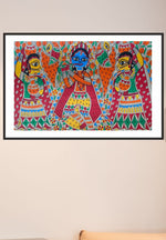krishna rasleela madhubani painting by pratima bharti