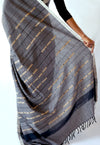 LINE BUTI - Black and beige Handwoven Cotton Saree-Jiyo - Sarees