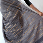 LINE BUTI - Black and beige Handwoven Cotton Saree-Jiyo - Sarees