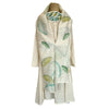 Lotus leaves, Sujani hand embroidered stole and mask combo-