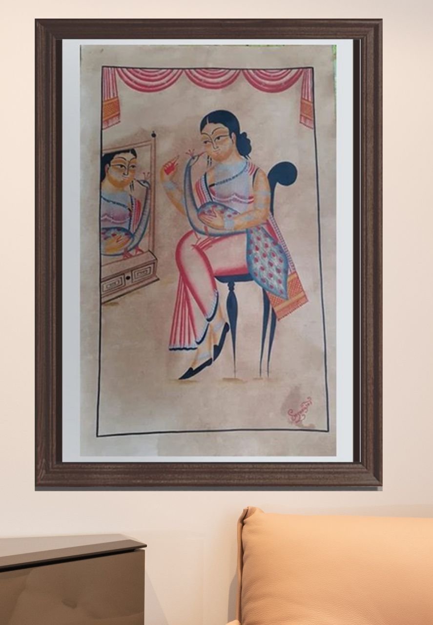 Madam (The Lady) Handpainted Kalighat Painting