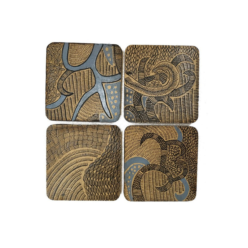 Madhubani Patterns handpainted coasters Online